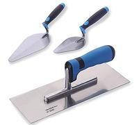 Paletina de borde, 2 piezas, 9 pulgadas, for enlucido y albañilería, herramienta de mampostería plana de agarre suave, acabado de cemento, llana de punta for albañiles.(3 in 1 Set)