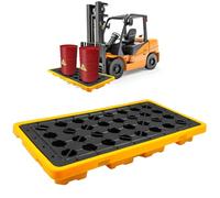 Palets industriales de plástico, plataforma modular apilable para contención de derrames, polietileno de alta densidad, diseño que ahorra espacio, 130 x 68 x 15 cm