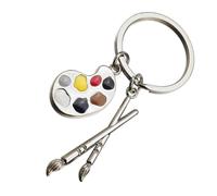 Palette And Brush Keychain Artist Paint Palette And Brush Pendant Keychain