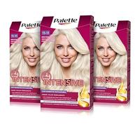 Palette Intensive Creme Color 1-1 Rubio Ultra Platino, tinte permanente con aceite de macadamia y almendras, cubre el 100% de las canas y raíces, para un pelo radiante, Pack 3