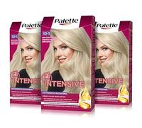 Palette Intensive Creme Color 10-1 Rubio Ultra Claro Ceniza, tinte de pelo permanente con aceite de macadamia y almendras, cubre el 100% de las canas y raíces, para un color radiante