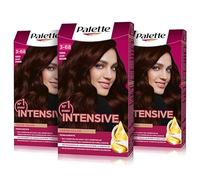 Palette Intensive Creme Color 3-68 Caoba, tinte de pelo permanente con aceite de macadamia y almendras, cubre el 100% de las canas y raíces, para un color radiante, Pack 3