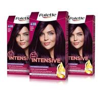 Palette Intensive Creme Color 4-99 Violín, tinte de pelo permanente con aceite de macadamia y almendras, cubre el 100% de las canas y raíces, para un color radiante, Pack 3
