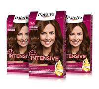 PALETTE Intensive Creme Color 5-6 Castaño Caramelo, tinte de pelo permanente con aceite de macadamia y almendras, cubre el 100% de las canas y raíces, para un color radiante