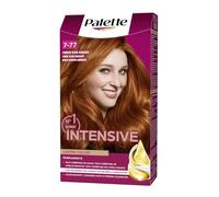 Palette Intensive Creme Color 7-77 Cobrizo Ultra Radiante, tinte de pelo permanente con aceite de macadamia y almendras, cubre el 100% de las canas y raíces, para un color radiante