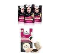 Palette Intensive, Tinte 1.1 cabello Negro Azulado (Pack de 3) + Palette Compact Root Retouch Retoca Raíces polvo compacto - Negro - Cubre Canas 1 unidad