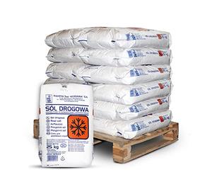 PALIGO Sal para deshielo, sal de calle, sal de roca, sal de invierno, granulado, 25 kg x 12 sacos de 300 kg / 1 palé
