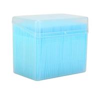 Palillo de dientes de plástico de doble cabeza de 1100 Uds., palillos de dientes para limpieza de dientes, cepillo Interdental con caja para cuidado bucal (Azul)