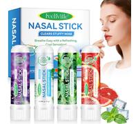 Palillo de mentol Tailandia, 4 paquetes de lápices inhaladores nasales, lápiz nasal para inhalador nasal, lápiz nasal mentol, lápiz inhalador para la nariz, herramienta para aliviar la congestión