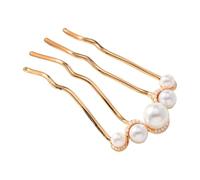 Palillo de pelo con perlas para mujer, en forma de U, horquilla larga francesa, accesorios de peinados vintage, perlas, pines en forma de U
