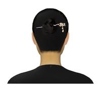 Palillo del pelo de la vendimia Chino antiguo Horq Horquilla plateada Accesorios Hanfu Borla Camelia 718 talla única