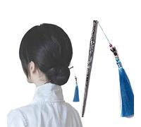 palillo del pelo, Horquilla de espada de estilo antiguo, palillos de pelo de estilo chino, palillos de pelo de espada for moño con borla roja, accesorios for el cabello for mujeres y niñas de pelo lar