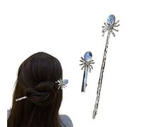 palillo del pelo, Horquillas chinas Gem Spider Hair Sticks Accesorios for el cabello de Halloween for mujeres niñas cabello largo, blanco(White Hair Stick Clip)