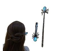 palillo del pelo, Horquillas chinas Gem Spider Hair Sticks Accesorios for el cabello de Halloween for mujeres niñas cabello largo, blanco(Black Hair Stick Clip)