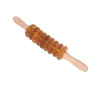 Palillo del Rodillo del Masaje de la Terapia, Drenaje Linfático Portátil del Rodillo Manual de Madera del Masaje para el Gimnasio (YELLOW)