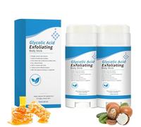 Palillo exfoliante corporal con ácido glicólico, 75 g de ácido glicólico, con cera de abejas, suaviza la piel áspera, reduce los tubérculos de piel de pollo, sin perfume, adecuado para todos los tipos