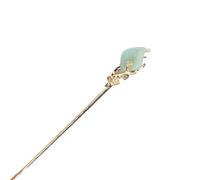 Palillo for el cabello for mujer, horquilla de Metal con flor, palillos, horquilla de flores, accesorios de joyas for el cabello(Gold Green)