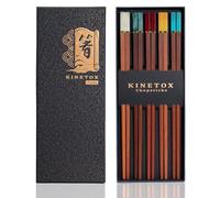 Palillos Chinos 5 Pares Sushi Chopsticks Jego Regalo Reutilizables Palillos Madera Se puede utilizar como regalo de cumpleaños mudanza boda o de Navidad Sándalo rojo