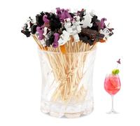 Palillos Cóctel Palos De Cóctel Madera, Decoración De Halloween, Decoración Tartas Halloween, Decoraciones De Fiesta De Cócteles, 150 Piezas Palitos De Madera Para Frutas, Postres, Ensalada, Fiesta