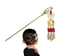 Palillos con encanto | Pinzas de palillo brillantes | Con borla de linterna resplandor, horquillas de palillo de estilo antiguo para peinado del tocado
