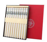 palillos coreanos palillos sushi Palillos de cerámica antideslizantes, caja de regalo de 10 pares de palillos chinos(Color:D,Size:26.7cm)