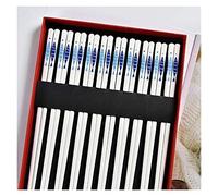 Palillos de bambú natural de cerámica estilo europeo, 2/5/10 pares, caja de regalo, resistente a altas temperaturas, antideslizante, longitud de 24,5 cm, se puede limpiar en el lavavajillas