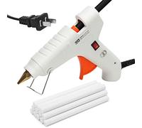 Palillos de cera de sellado 12P con pistola de pegamento, Luxiv 5.4 pulgadas de cera de sellado de 10 mm de fuego manuscrito pistola de pegamento sello de cera para invitaciones de boda, sellado de sobres, decoración del paquete, palos de cera (blanco)