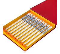 Palillos de cerámica, Palillos de metal palillos cerámica for el hogar, 10 pares antideslizantes estilo europeo(A)