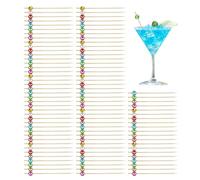 Palillos de cóctel con bola de discoteca, 100 Unidades Palillos para Postres, de Bolo de Discoteca, Para de interior y exterior, Navidad, sándwiches, barbacoa, charcutería y pastel