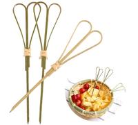 Palillos de cóctel Palillos de dientes Suministros para fiestas Palillos de bambú Pinchos de nudos Palillos de dientes Palillos Aperitivos decorativos BBQ 100 unidades (en forma de corazón)