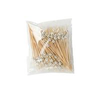 palillos de dientes, 1000pcs Love Heart Bamboo Pick Buffet Food Cupcake Fruit Cocktail Fork Dessert Salad Stick(12cm sliver)