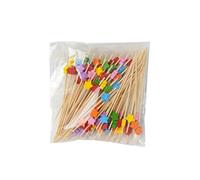 palillos de dientes, 1000pcs Love Heart Bamboo Pick Buffet Food Cupcake Fruit Cocktail Fork Dessert Salad Stick(12cm mix color star)