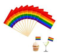 Palillos de dientes con bandera, 100 unidades LGBTQ arco iris palillos de dientes, banderas decorativas, bandera LGBTQ para palillos de cóctel, decoración de mesa