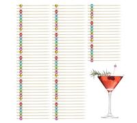 Palillos de dientes de cóctel para aperitivos, 100 palitos de postre, decoración de bolas de discoteca, para Navidad, sándwich, barbacoa, charcutería, suministros de fiesta en interiores y exteriores