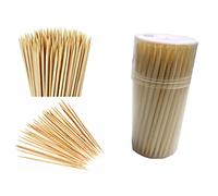 Palillos de dientes de madera de bambú redondos de doble punta (paquete de 100)
