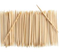 Palillos de dientes de madera, palillos de dientes naturales, desechables, grandes, redondos, para aperitivos, aceitunas, barbacoas, frutas, cócteles de fiesta (6,5 cm, doble punta, 500 unidades)