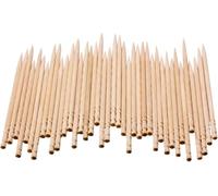 Palillos de dientes de madera, palillos de dientes naturales desechables grandes y redondos para aperitivos, oliva, barbacoa, frutas, cócteles de fiesta (6,5 cm, puntos individuales, 500 unidades)