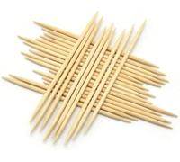 Palillos de dientes de madera, palillos desechables grandes y redondos para limpieza de dientes, resistentes, seguros, de doble cara, reutilizables (600 unidades)