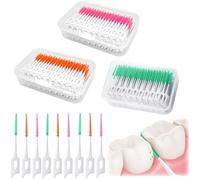 Palillos De Dientes De Plástico, 120 Piezas Cepillos Interdentales, Silicona Cepillo Interdental Cepillo Dientes, Hilo Dental Palillo de Dientes para Limpieza Dental Higiene Interdental
