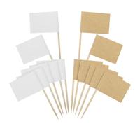 Palillos de dientes vacíos, banderas de papel kraft para cócteles, cupcakes, palillos de dientes, frutas para cupcakes, fiestas, pasteles, suministros de alimentos (300 unidades)