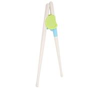 Palillos de entrenamiento para niños, ayudante de palillos de aprendizaje reutilizables con hebilla para los dedos y refuerzo de silicona para niños, adolescentes y adultos, (Verde)