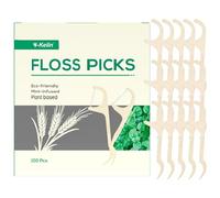 Palillos de hilo dental, palillos de hilo dental, natural, ecológico, vegano, sostenible, hilo dental, palillos (100 púas)