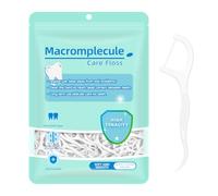 Palillos de Hilo Dental Plástico de Doble Hilo para Espacios Estrechos, arcos dentales Ultra Resistentes, 2 en 1 con Limpiador para Encías, Bolsa Resellable, 300 Unidades, dental floss