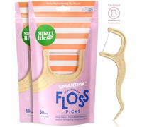 Palillos de hilo dental sin sabor, hilo dental biodegradable sin plástico para adultos y niños, hilo fino sin flúor, palillo de dientes sin residuos, suave en las encías y los dientes, respetuoso con