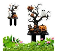 Palillos de jardín de Halloween decoración navideña acrílica 2D para porche | Estacas navideñas decorativas para jardineros, paisajistas, caminos, terrazas, rampas