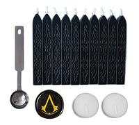 Palillos de lacre con mecha para sello de cera, AMTOL 10 PCS Palillos de lacre para invitaciones de boda,tarjetas sobres (Negro)