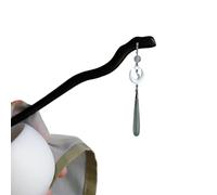 Palillos de madera de estilo chino vintage para mujeres y niñas, horquilla de pelo con borla de luna, Hanfu, accesorios para el cabello (estilo 9)