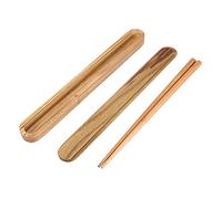 Palillos de madera portátiles de estilo japonés con palillos de color de madera extensibles caja caja vajilla VÍAS EMBALAJE MÚLTIPLE socialme-eu(# 2)