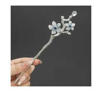 Palillos de pelo 2 horquillas de cristales hielo con lazo clásico, for el pelo, estilo chino, for boda, vintage, metal, for novia para Mujeres(Color-01)
