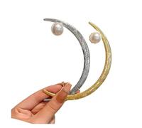 Palillos de pelo 2 horquillas de media luna con forma for mujer, metal, for coleta, tocado, joyería for niña para Mujeres(Color-04)